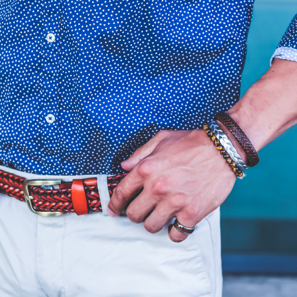 Men’s accessories combination: bracelets + Belt + Ring